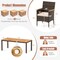 9-Piece Outdoor Dining Set with Solid Acacia Wood Table, Mix Brown PE Rattan Chairs